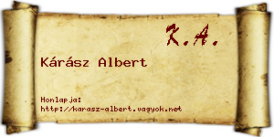 Kárász Albert névjegykártya