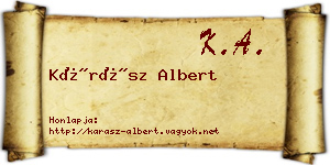 Kárász Albert névjegykártya